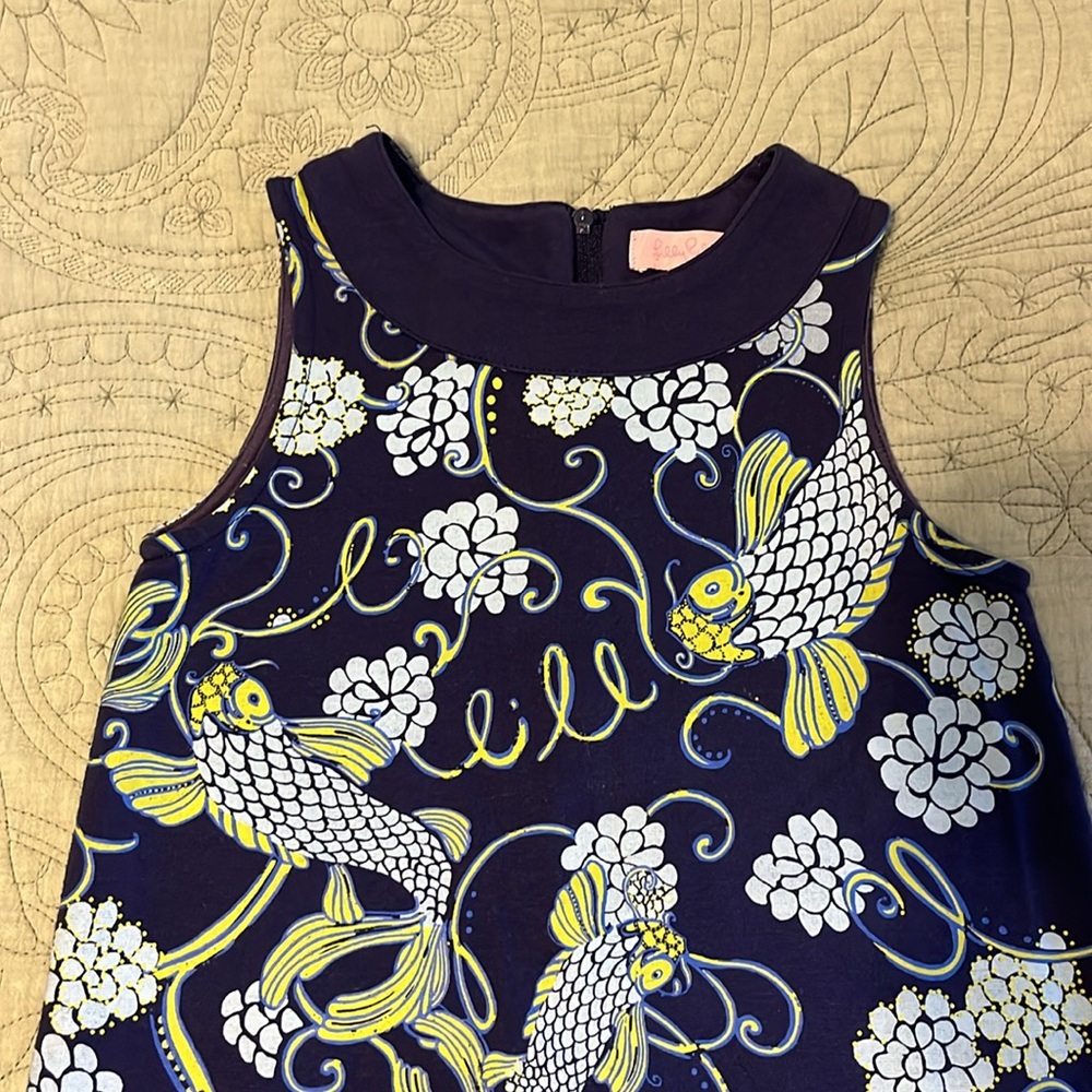 Lilly Pulitzer Blue Koi Fish Dress - Girls Size 5 - Picture 7 of 13